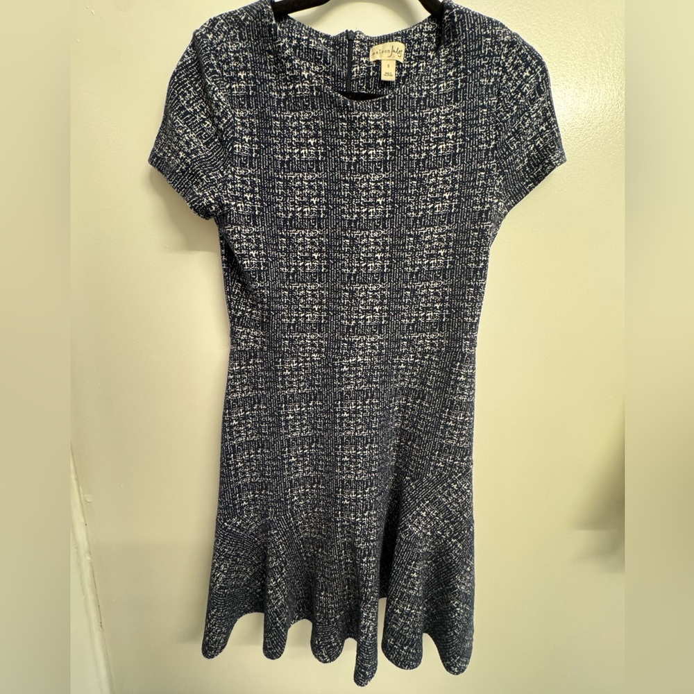Elegant Blue Patterned Dress